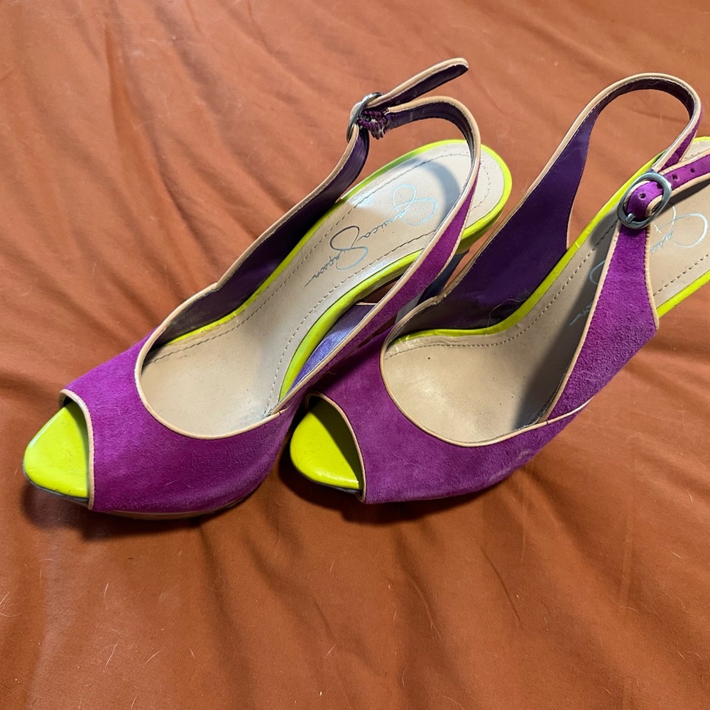 Suede Jessica Simpson heels